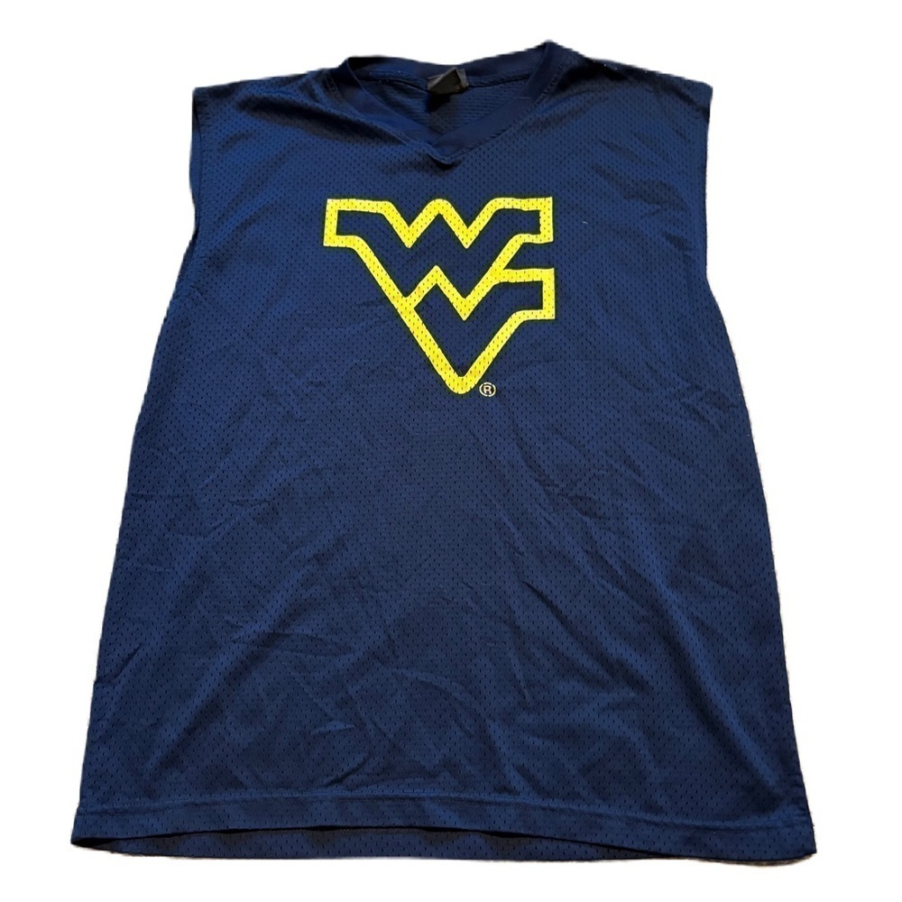 Pro Edge Mens WV Blue Jersey Medium West Virginia Mesh Tank Yellow